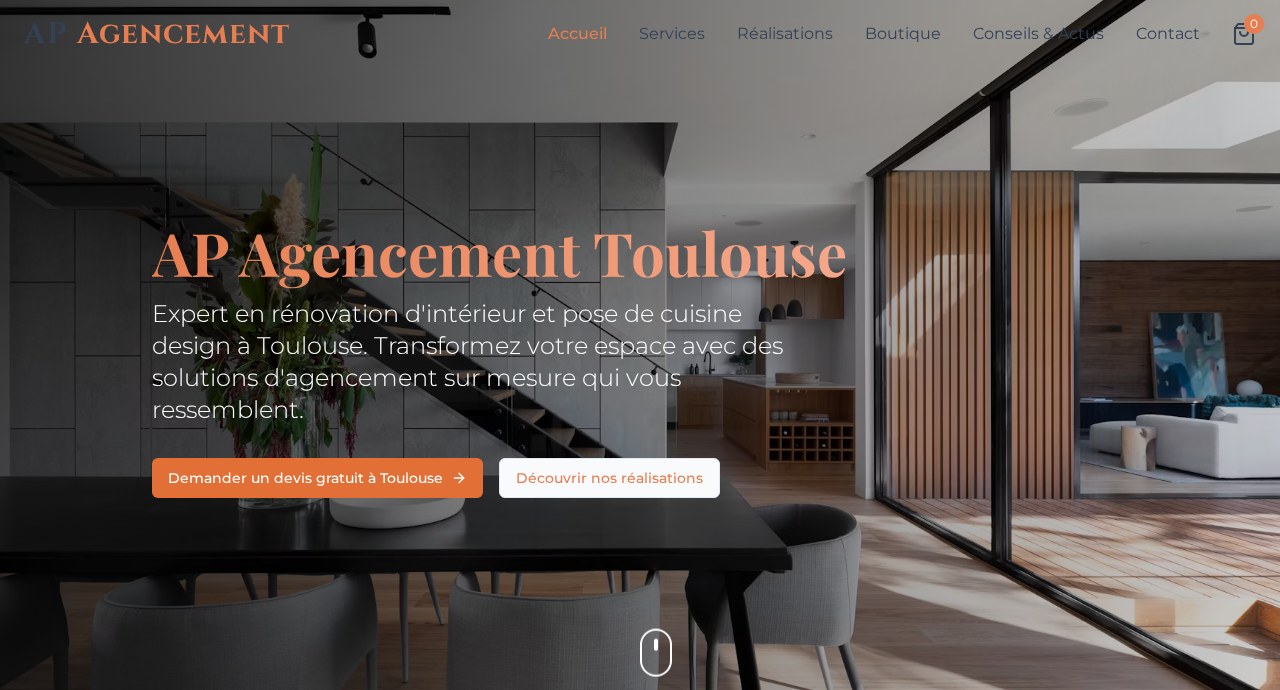 Aperçu d'une réalisation web Roseval pour AP Design