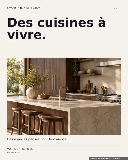 Exemple de publication personnalisable pour les cuisinistes dans Roseval Kits